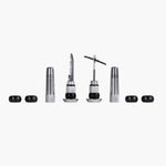 Muc-Off Stealth tubeless puncture plug kit with tools and plugs on white background