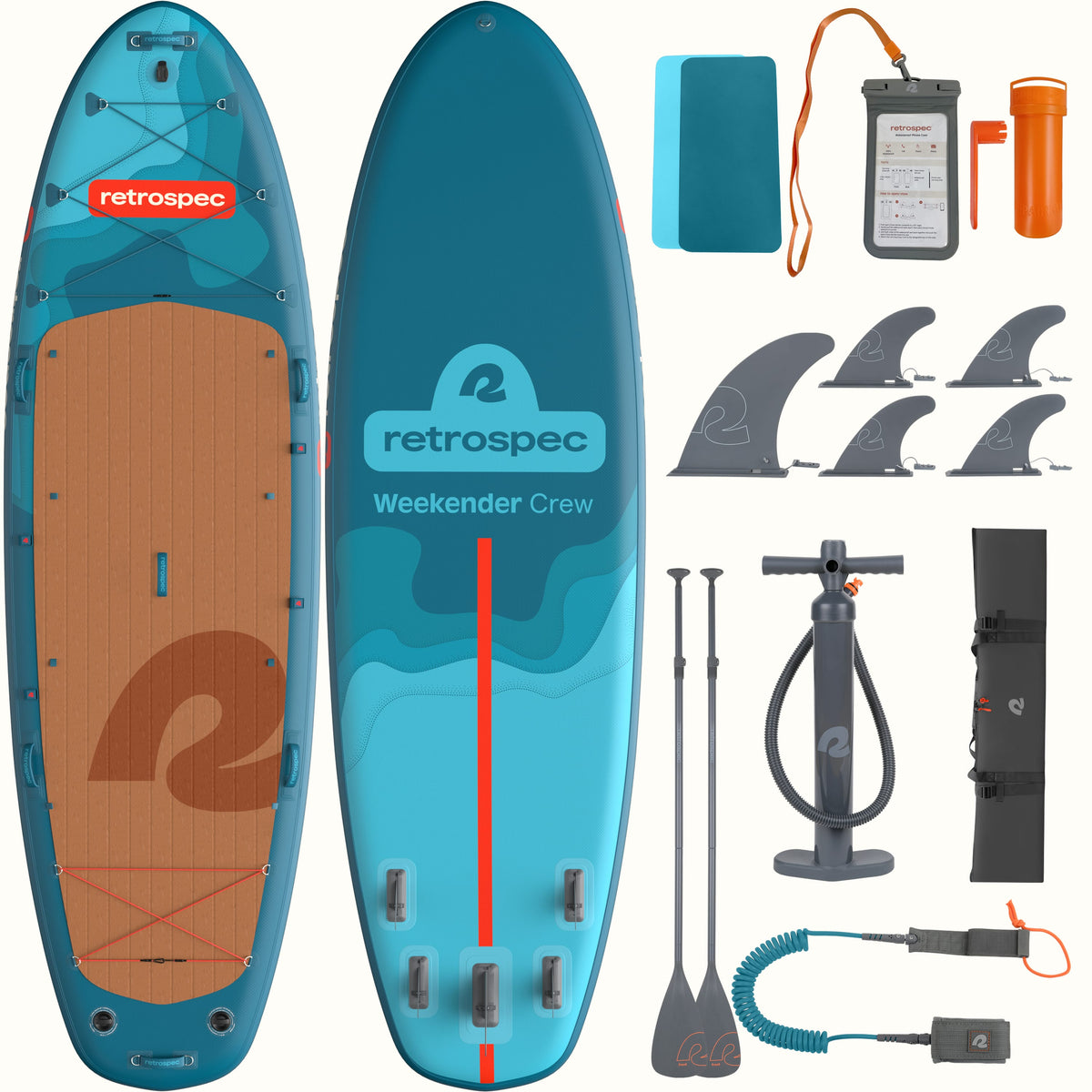 Retrospec Weekender Crew 12ft inflatable SUV paddle board complete kit with accessories