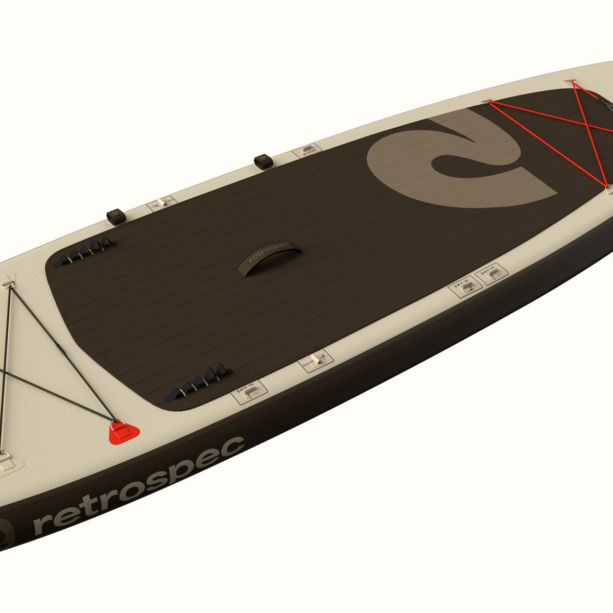 Retrospec Weekender Plus inflatable stand up paddle board kayak hybrid in sand and dark brown