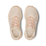 On Cloudmonster 2 women's running shoes in Moon/Fawn colorway, top view
