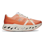 On Cloudeclipse women's running shoe in coral flame color with white sole