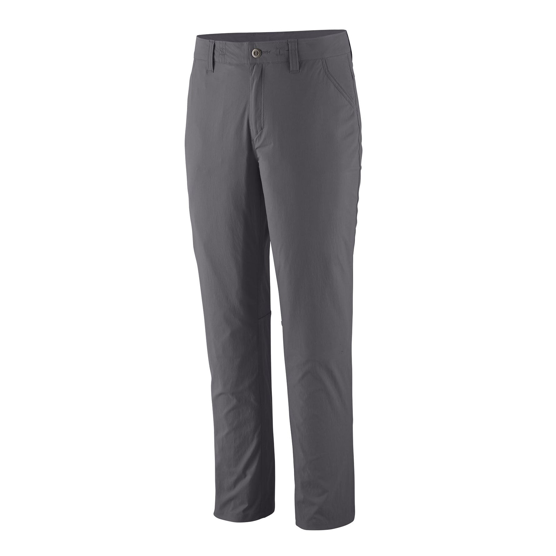 Patagonia Women's Quandary Pants in Forge Grey with button closure and side pockets