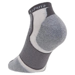 Thorlos Experia Micro Mini ankle sock in white and gray with cushioned heel