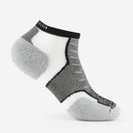 Thorlos Experia Energy low-cut running sock in white, black, and gray