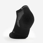Black Experia low cut athletic sock with ventilation mesh panels on clean white background