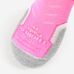 Thorlos Experia Energy Sock in pink and gray with reinforced toe and heel