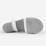 Bottom sole view of grey Experia Light Cushion Low-Cut Socks showing cushioning zones