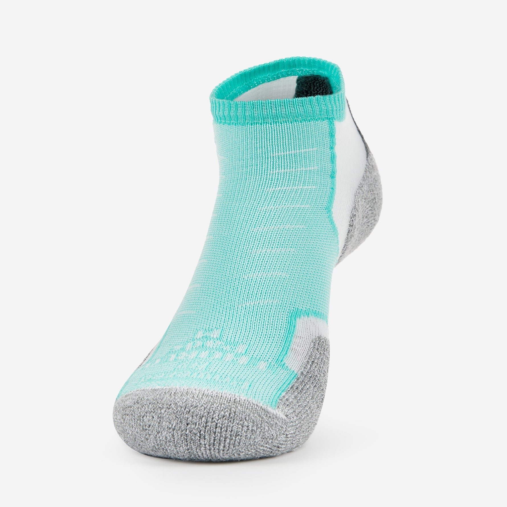 Experia Light Cushion Low-Cut Sock in spearmint green with gray toe and heel padding