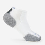 Thorlos Experia Energy low-cut ankle socks in white with gray cushioned heel and toe