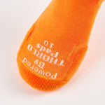 Thorlos Experia Energy orange sock toe detail showing padded sole construction