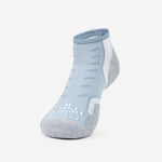 Thorlos Experia Energy low-cut ankle sock in light blue with gray cushioned sole