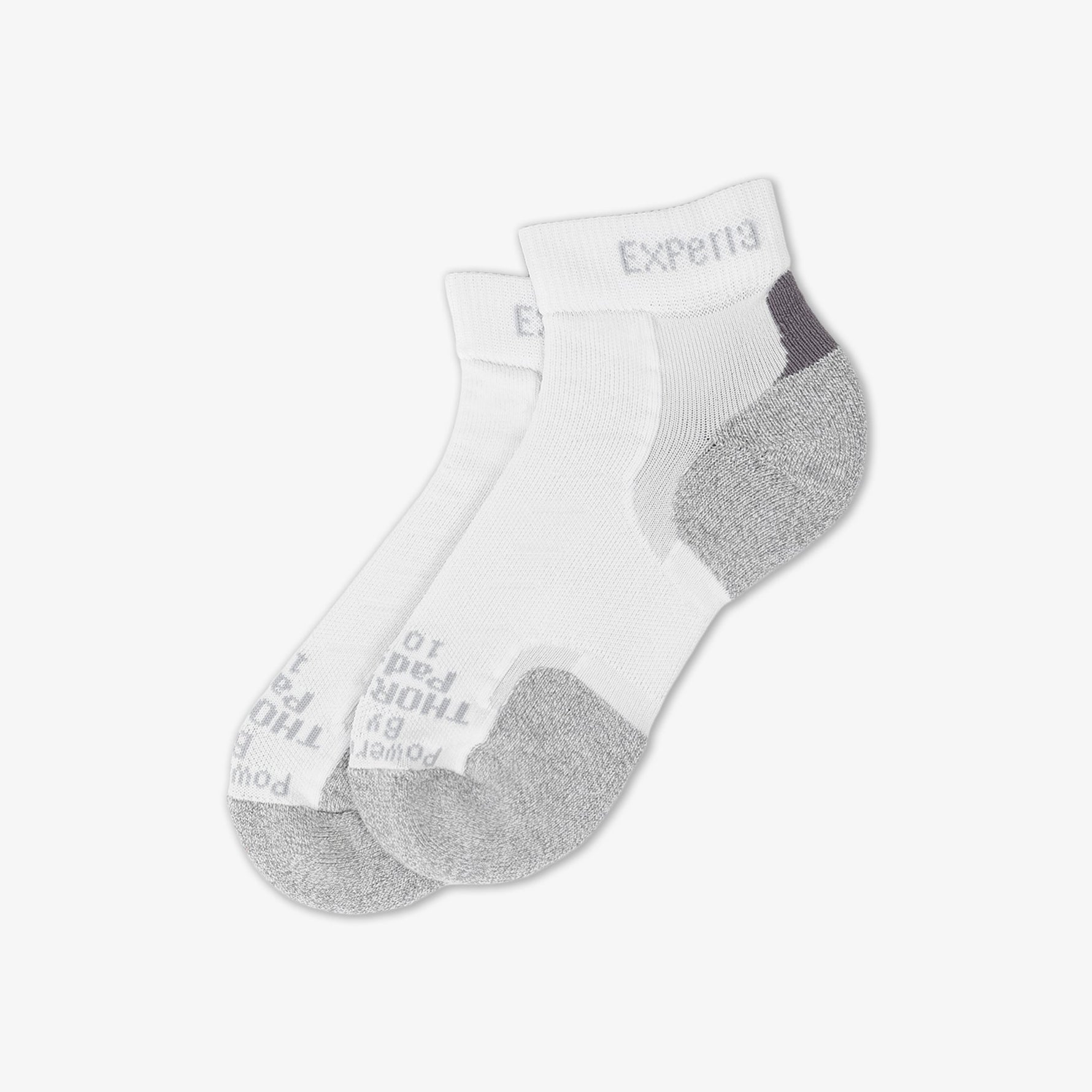 Experia TECHFIT Light Cushion ankle socks in white with gray reinforcement areas