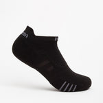 Black Experia Prolite no show athletic sock with gray striped sole detail