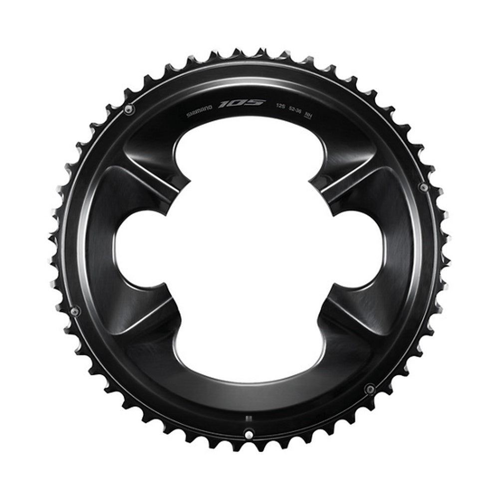 Shimano 105 FC-R7100 52T chainring in black with four-arm spider design