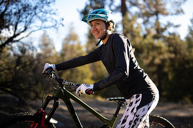 Troy Lee Designs A3 MIPS mountain bike helmet in olive green with white graphics