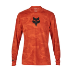 Fox Ranger Long Sleeve Jersey in orange-red tonal camo with black Fox head logo