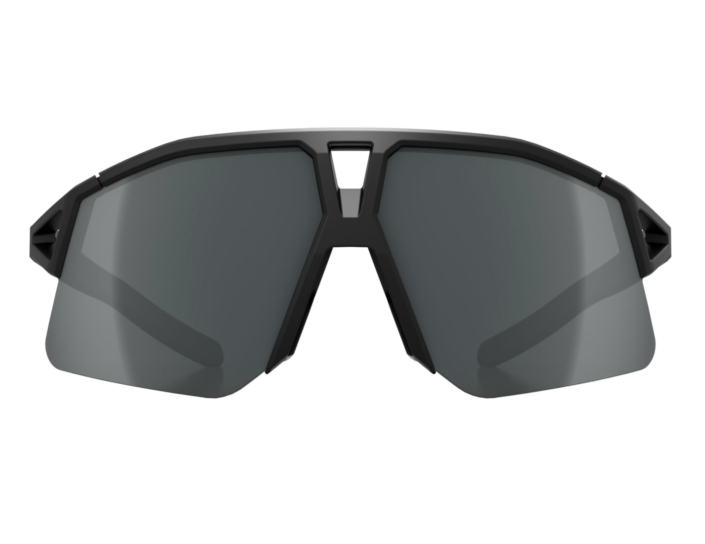 KOO HYPE black matte cycling sunglasses with dark grey lenses on white background