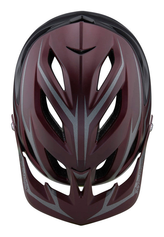 Troy Lee Designs A3 MIPS mountain bike helmet in burgundy with gray accents