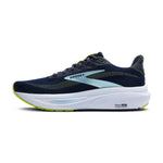 Brooks Ghost 17 men's running shoe in peacoat navy with lime and blue accents