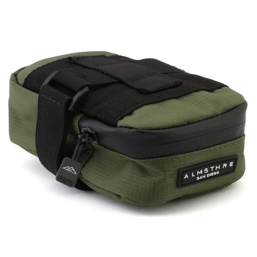 ALMSTHRE Signature Saddle Bag in hunter green with black straps and hardware
