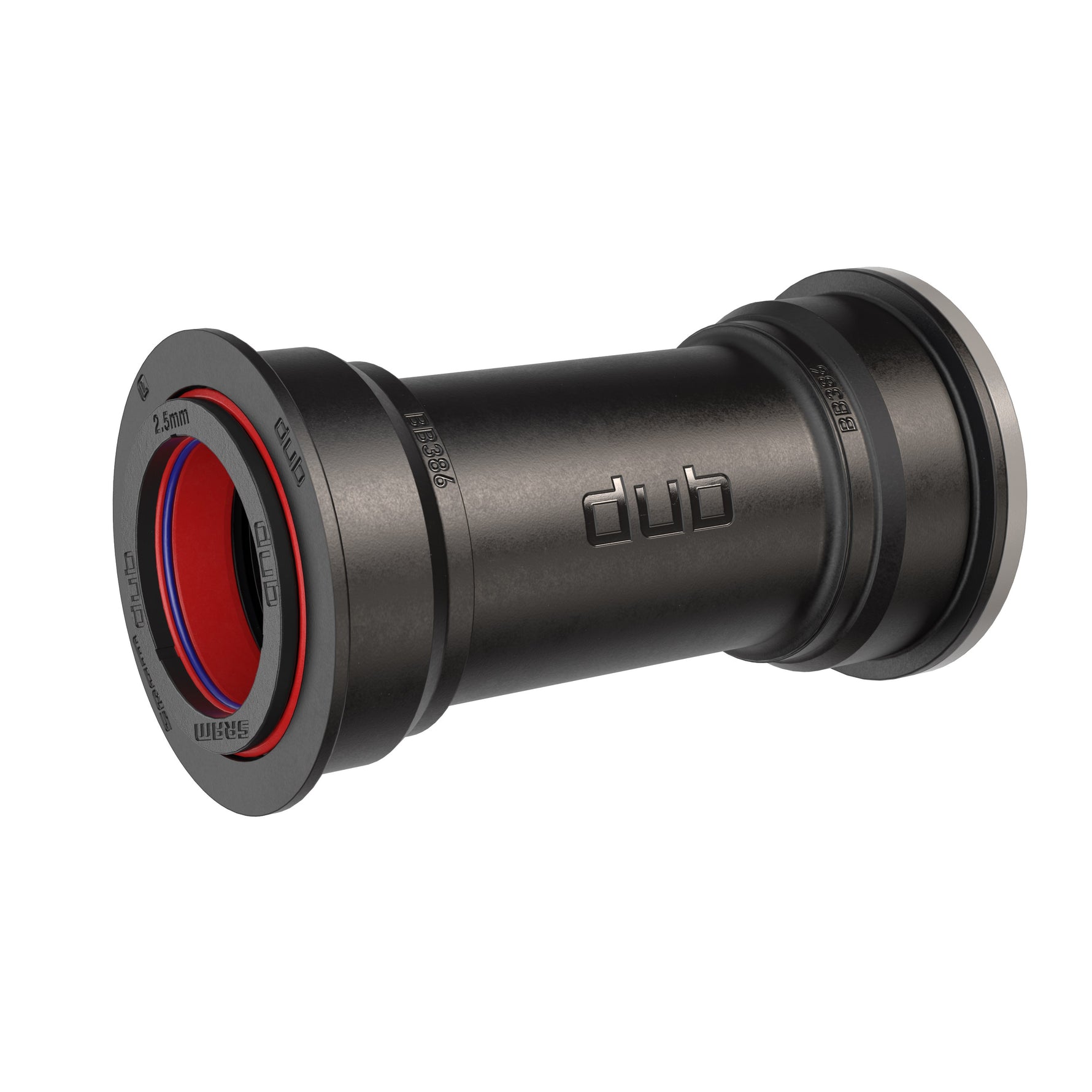 SRAM DUB PF30 road bottom bracket in black with red seals
