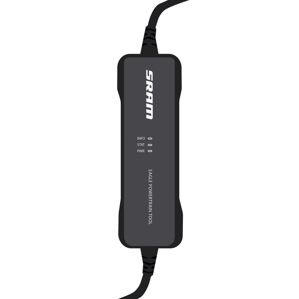 SRAM Eagle Powertrain diagnostic tool with black housing and status LED indicators