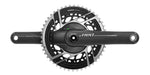 SRAM Red AXS crankset with dual chainrings and power meter spider