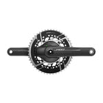 SRAM Red AXS crankset with dual chainrings on clean white background