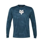 Fox Ranger Long Sleeve Jersey in blue camo with white Fox head logo on chest