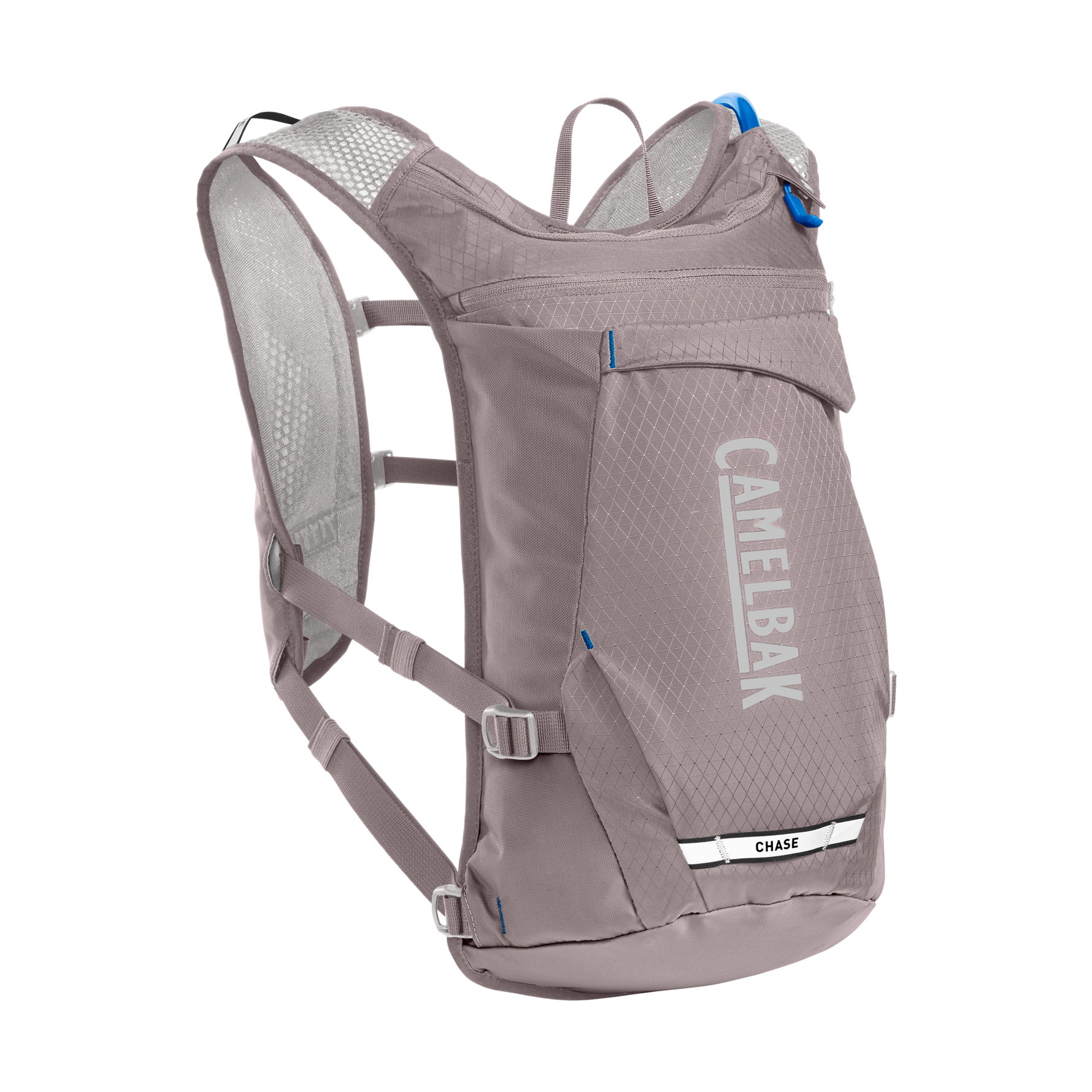 CamelBak Chase Adventure 8 hydration vest in purple dove color with mesh back panel