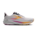 Brooks Ghost 17 women's running shoe in oyster gray with orange and pink colorway