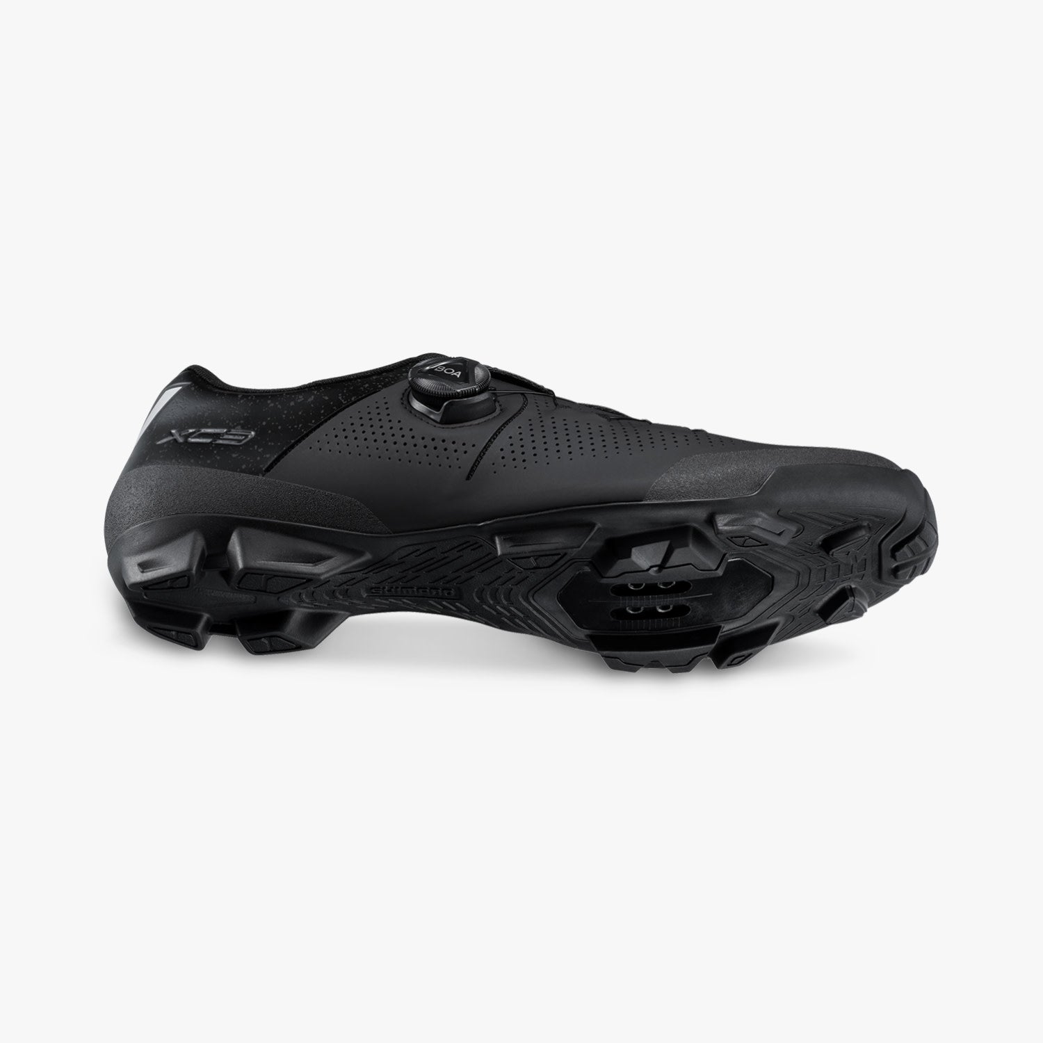 Shimano SH-XC302 mountain bike cycling shoe in all-black with BOA closure system