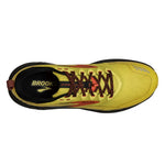 Brooks Cascadia 16 men's trail running shoe in yellow with black and red accents