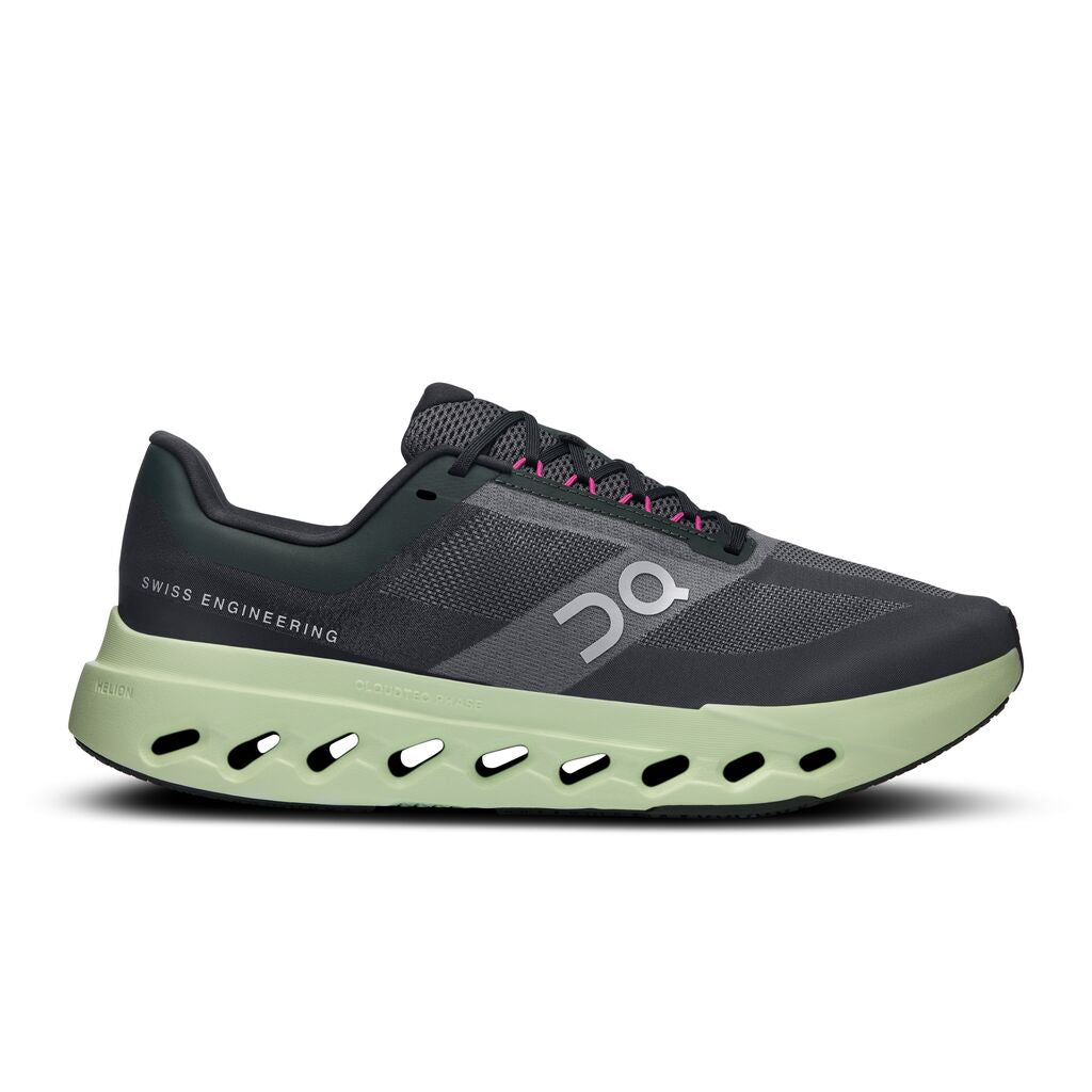 On Cloudsurfer Next men's running shoe in black and lime green colorway
