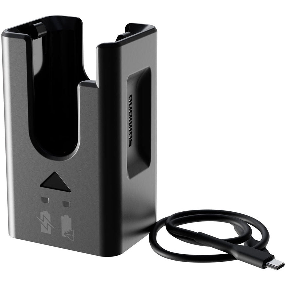 Shimano EC-DN100A battery charger dock in black with included USB-C charging cord