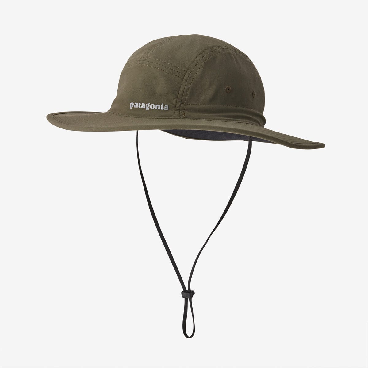 Patagonia Quandary Brimmer hat in olive green with adjustable chin strap