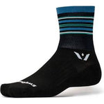 Swiftwick Aspire Four Socks - Black/Steel Blue