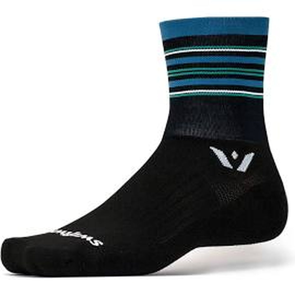 Swiftwick Aspire Four Socks - Black/Steel Blue