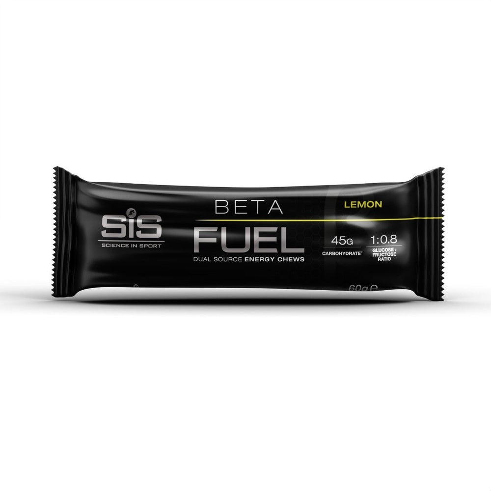SIS Beta Fuel Lemon energy chews package on white background