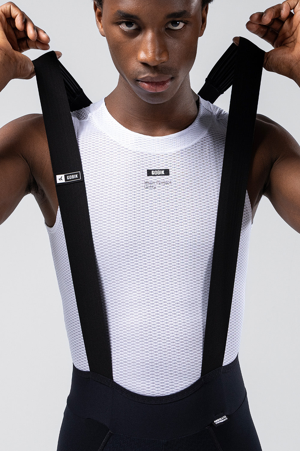 GOBIK Bibshort Absolute 7.0 Men in black with white mesh top panel