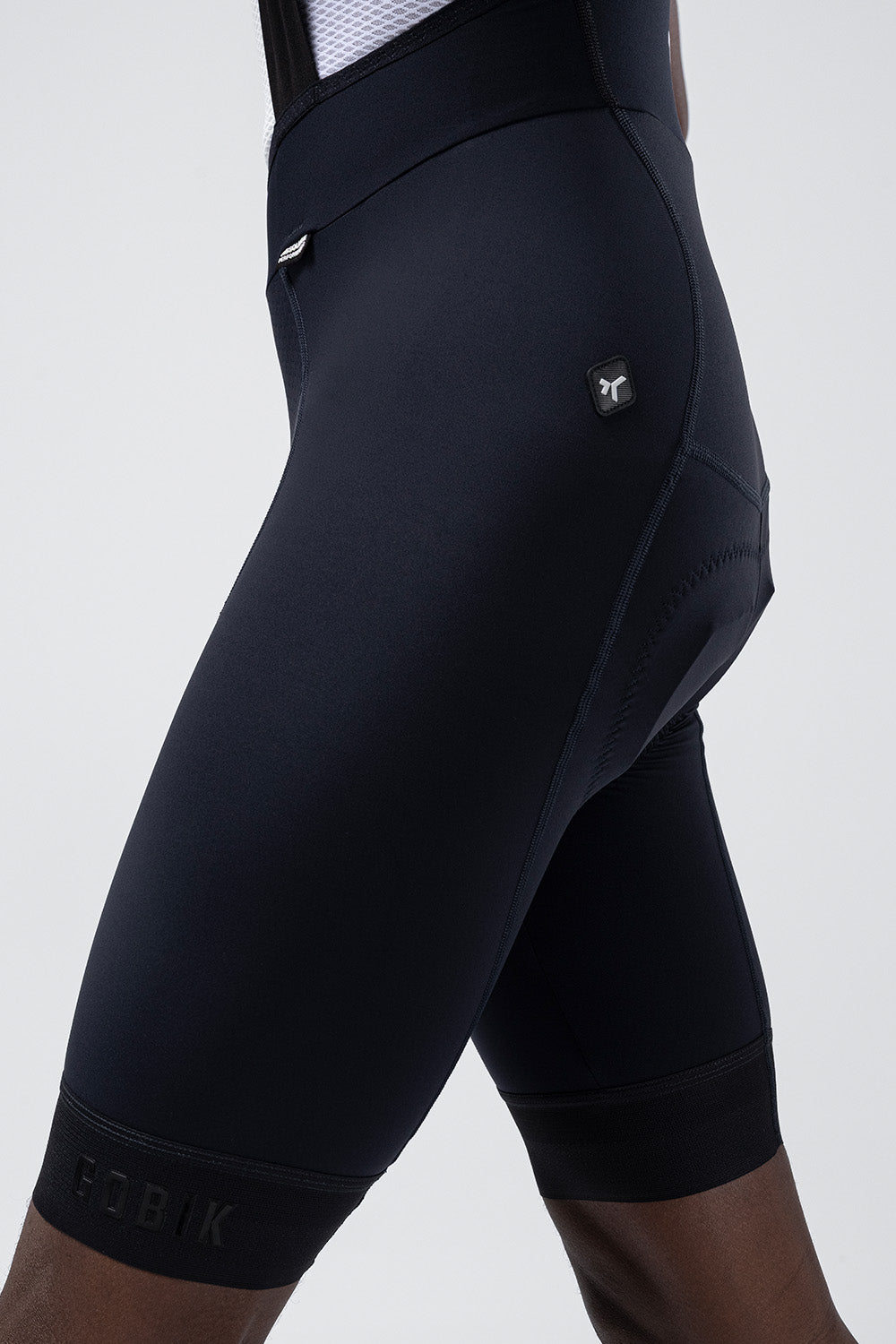 Gobik Absolute Compact 7.0 bib shorts in navy blue with compression panels