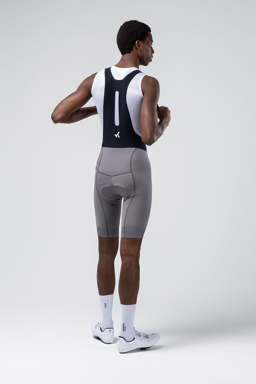 Gobik Absolute Compact 7.0 men's cycling bib shorts in grey/kettle color