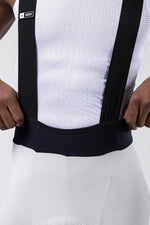 Gobik Lancer Bib Short Men's in white diamond pattern with black shoulder straps