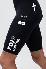 GOBIK Lancer bib shorts in black with white FDJ United team branding
