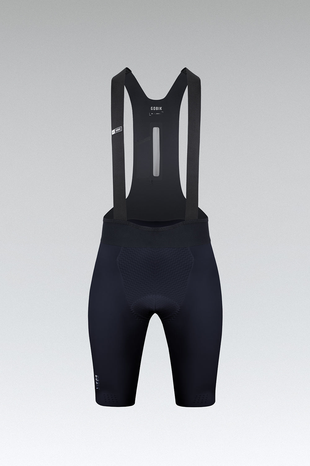 GOBIK Lancer Women's bib shorts in navy blue with professional studio photography