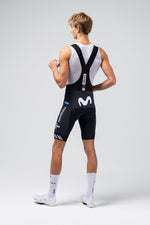Gobik Limited 6.0 Bib Shorts in Movistar Team colors worn by cyclist