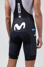 Gobik Limited 6.0 Bib Shorts in Movistar Team colors, rear view showing navy design