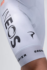 Gobik Limited Print Bib Short in Ineos Grenadiers white colorway with team branding