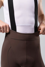 Gobik Matt 2.0 men's bib shorts in cocoa brown with white mesh jersey
