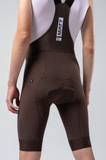 Gobik Matt 2.0 bib shorts in cocoa brown color on model